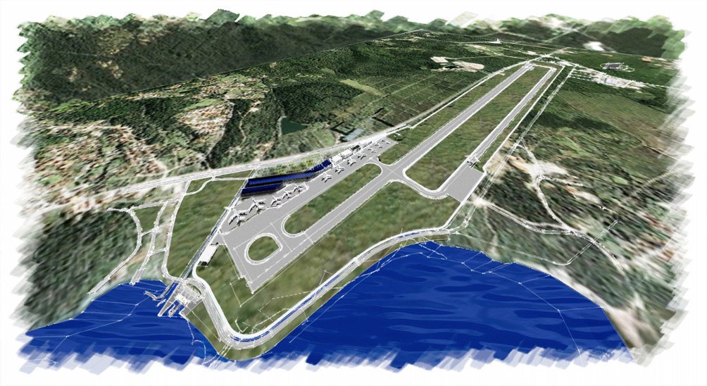 kompjuterska animacija buduceg izgleda aerodroma Tivat 2