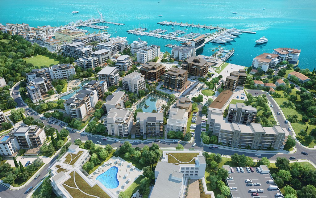 Kompjuterski prikaz sjeverozapadnog dijela Porto Montenegra