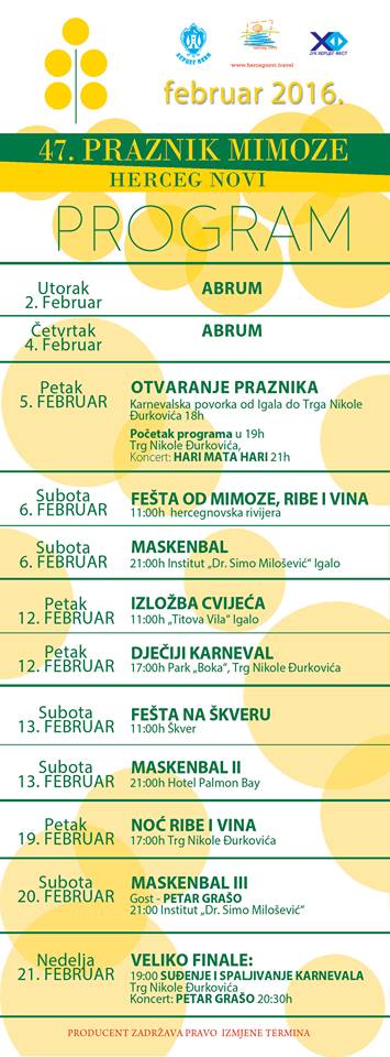 Program Praznika mimoze 2016