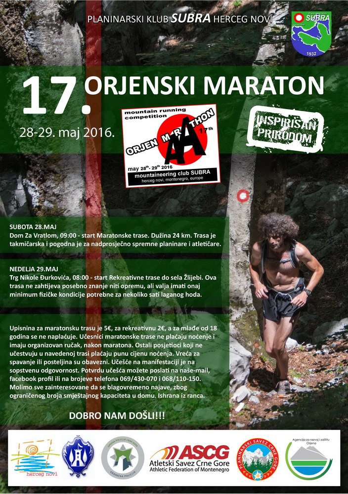 Orjenski maraton 2016, naslovna