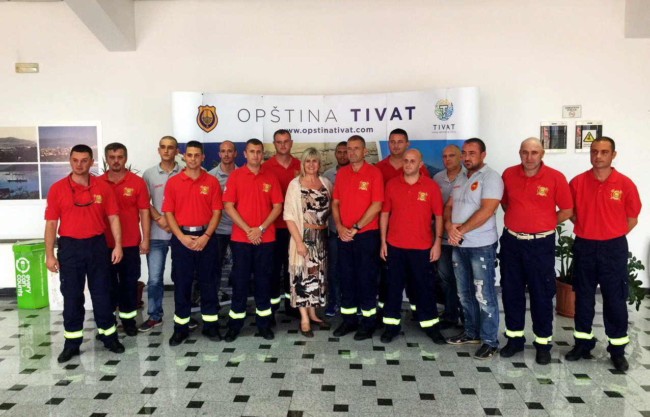 Sluzba zastite i spasavanja sa Predsjednicom opstine Tivat - S. Matijević