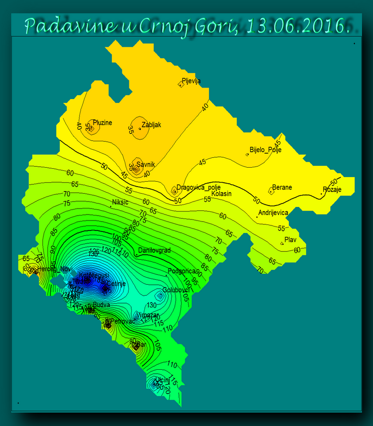 Količina padavina u CG