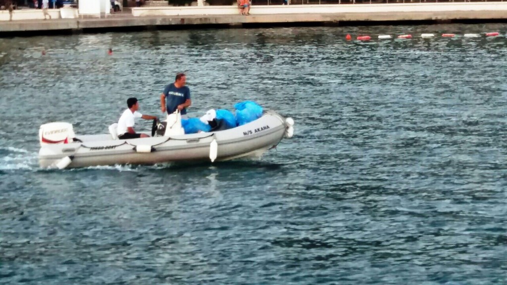 Tivat posade udidrenih jahti nose smece na obalu