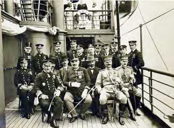 Kralj Nikola u uniformi-austrijskog-časnika-1912-brod-Gea-u Boki Kotorskoj-foto Povijesni i Pomorski muzej Pula